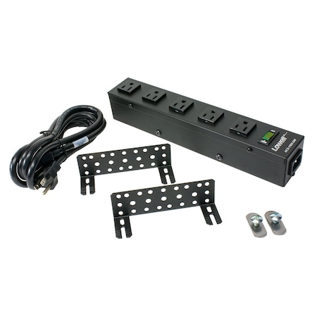 Lowell Power Strip, Universal Mount, 5-15R, 5-15P, 6 ft. ACS-1505-SW